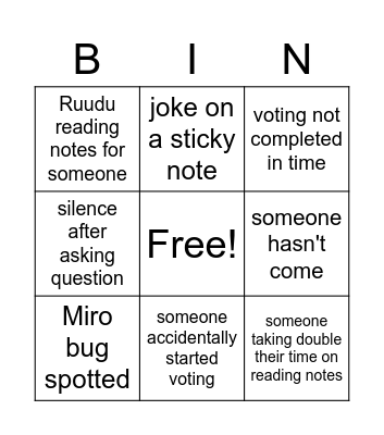 Y12 Retro Bingo Card