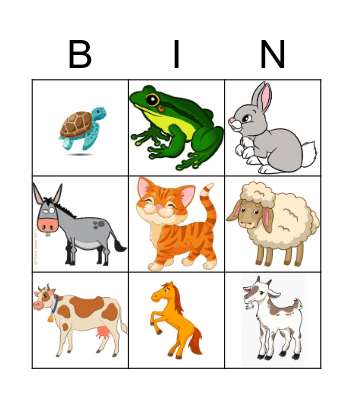 Animals Bingo Card