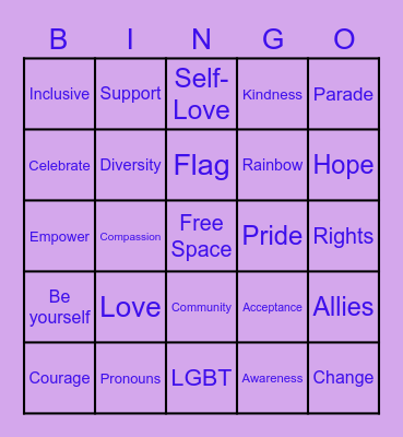 Pride Bingo Card