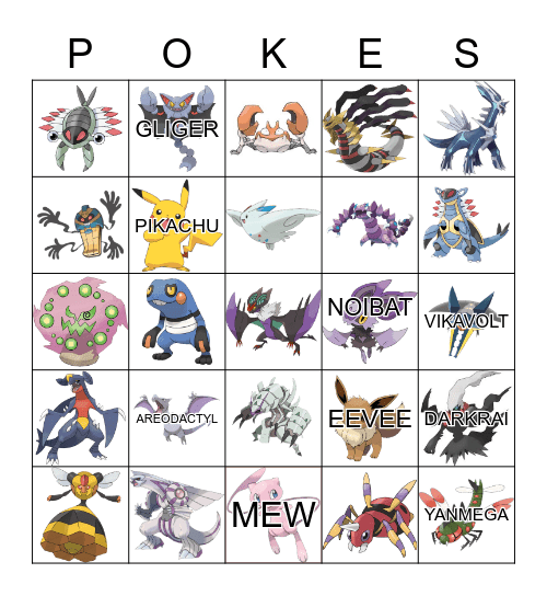 Pokemon Bingo Card