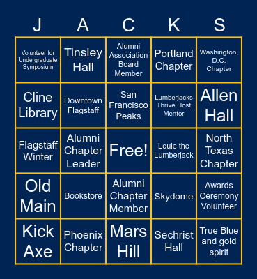 Cheers, Alumni Volunteers! Bingo Card