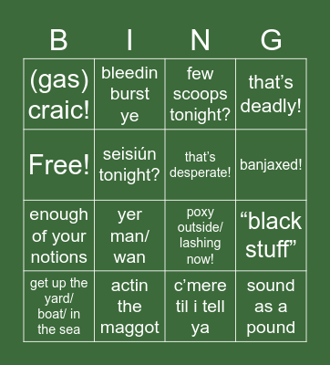 dublin 2022 bing(o) Bingo Card