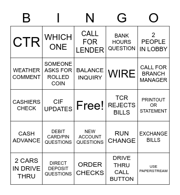 TELLER BINGO Card