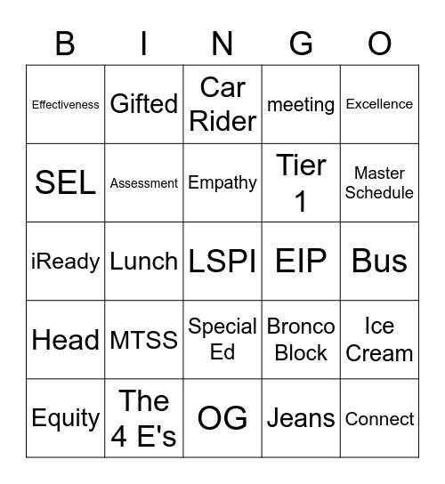 Burnley's Bingo Card