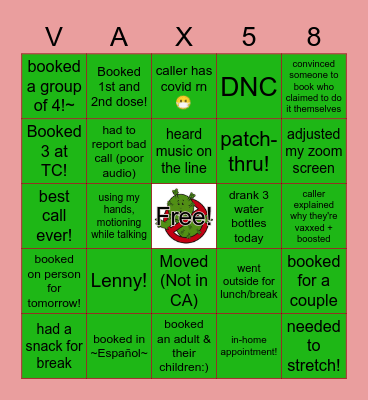 covid busters Bingo Card