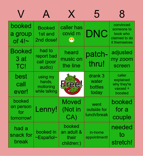 covid busters Bingo Card