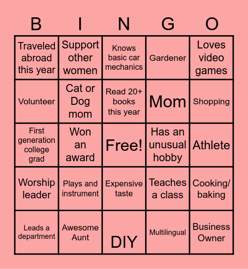 Refine31 Bingo Card