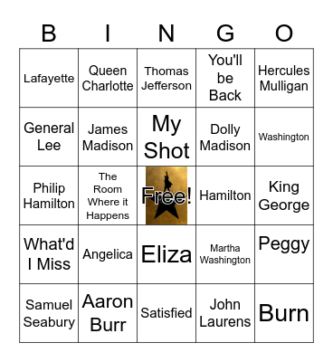 Hamilton Bingo Card
