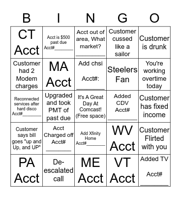 Disconnection Saturday Bingo Card