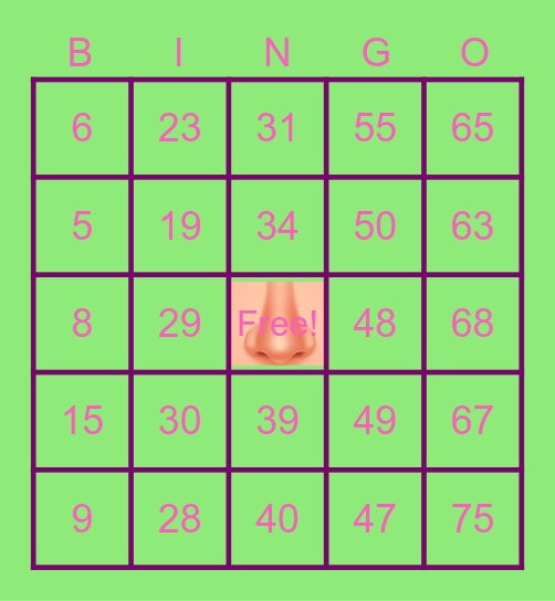 Sunglasses in July Bingo Card