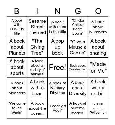 Baby Dewes Book Bingo Card