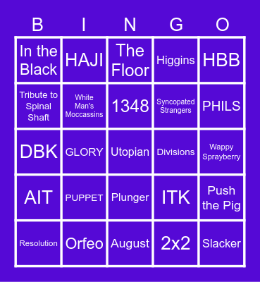 UMPHRAWKS PEAK RAGE RUN 2022 Bingo Card