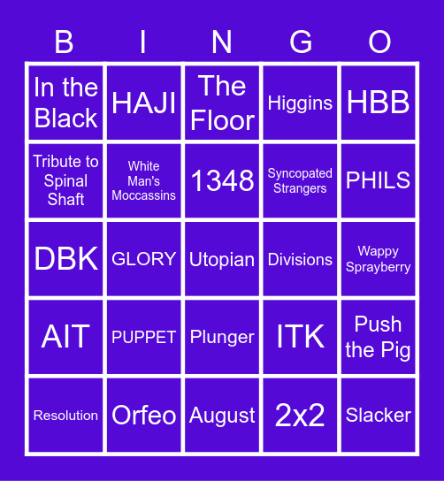 UMPHRAWKS PEAK RAGE RUN 2022 Bingo Card