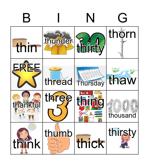 th-initial Bingo Card