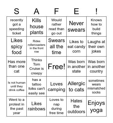 FIND SOMEONE WHO... Bingo Card