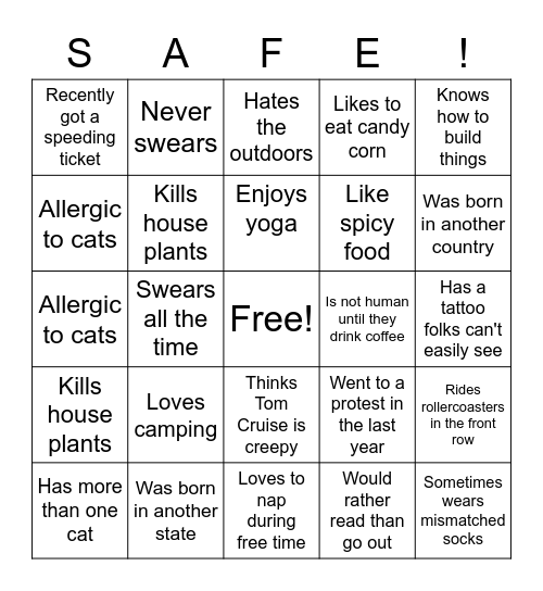 Find Someone Who... Bingo Card