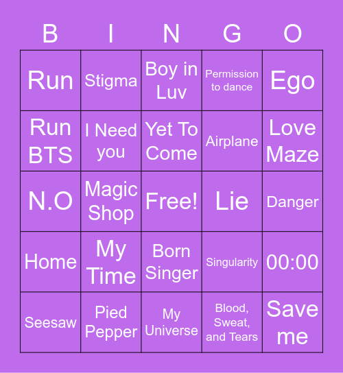 @Jiminleftnippler Bingo Card