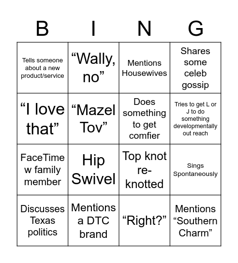 Birthday Bingo Card