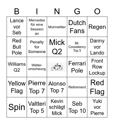 Canadian GP Bingo Card