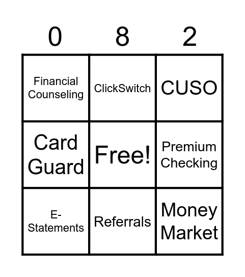 AFCU RIVERDALE Bingo Card