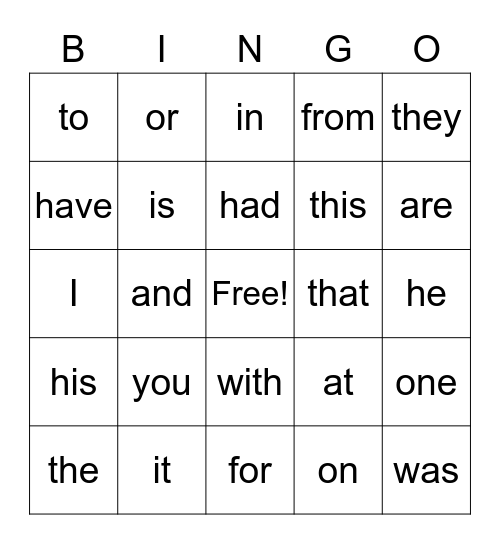 Noeh's Bingo Card