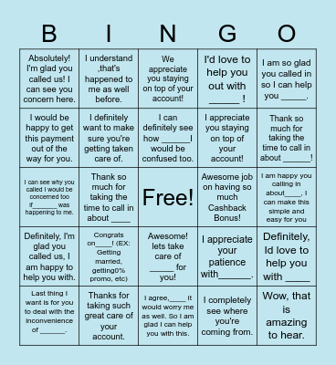 Call Bingo Card