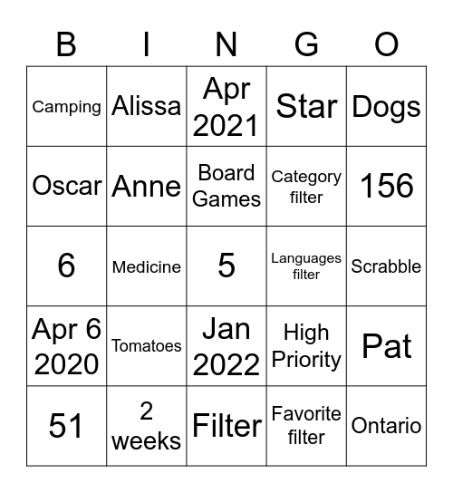 LAI Bingo Bonanza Bingo Card