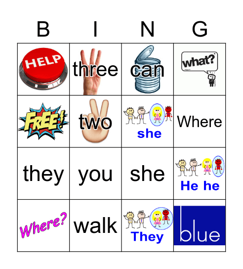 Sight Words Bingo Card