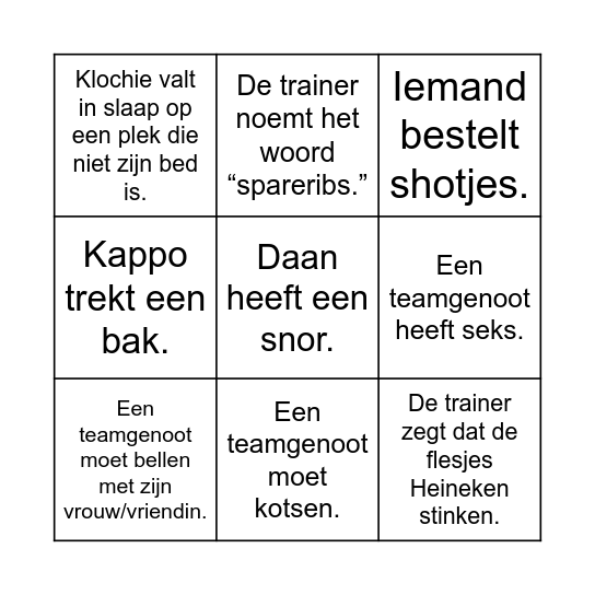 S.V. Nieuwleusen 2 Bingo Card