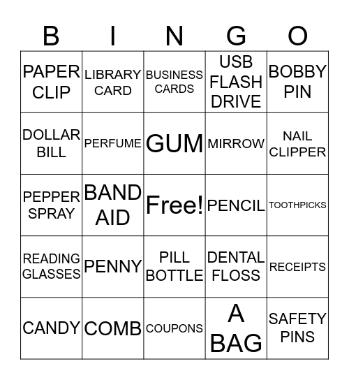 Moles Purse  Bingo Card