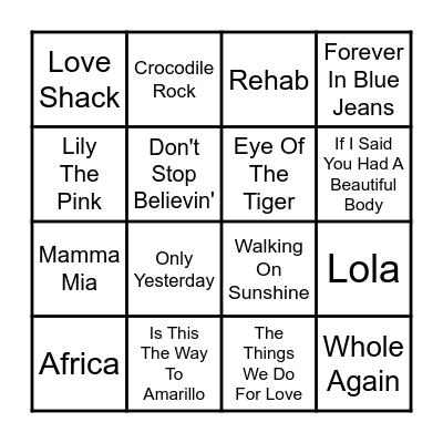 The End Game Bingo Card