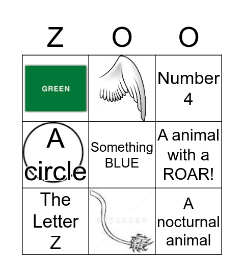 ZOO BINGO! Bingo Card