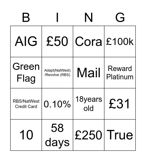 Bingo Card