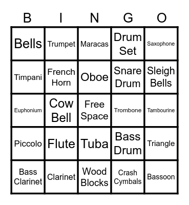Band Bingo Card