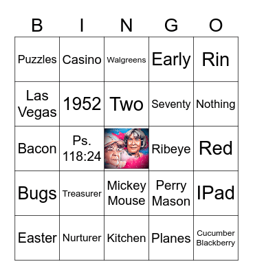 Corrine's 70th Birthday Bingo Card