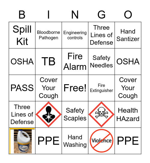 OSHA Bingo Card