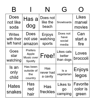 Find Someone Who... Bingo Card
