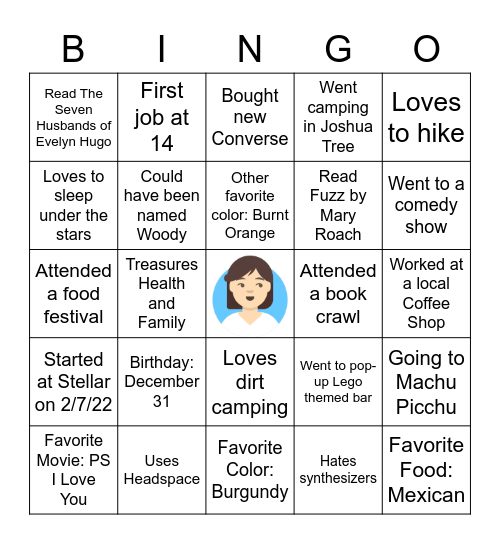 All About Morgan Bingo Card