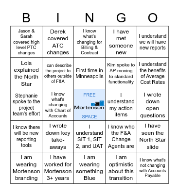 Borealis Bingo Card