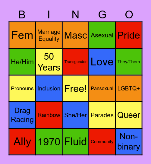 Grocery's Friday Night Bingo Card