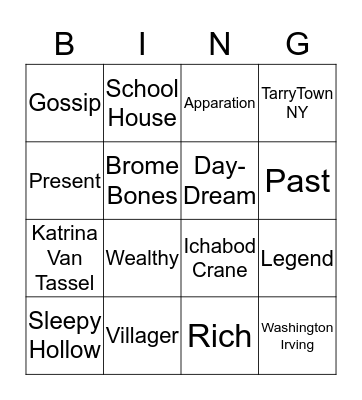 Sleepy Hollow Bingo Card