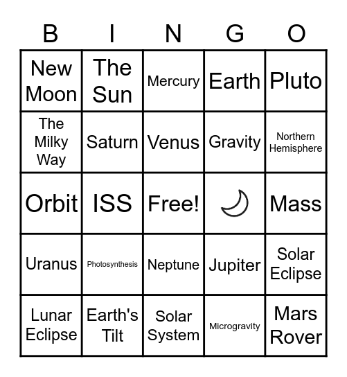Science Bingo Card