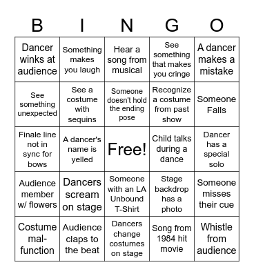 LA UNBOUND Spring 2022 Bingo Card