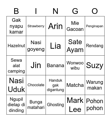 Kyuhyun Bingo Card