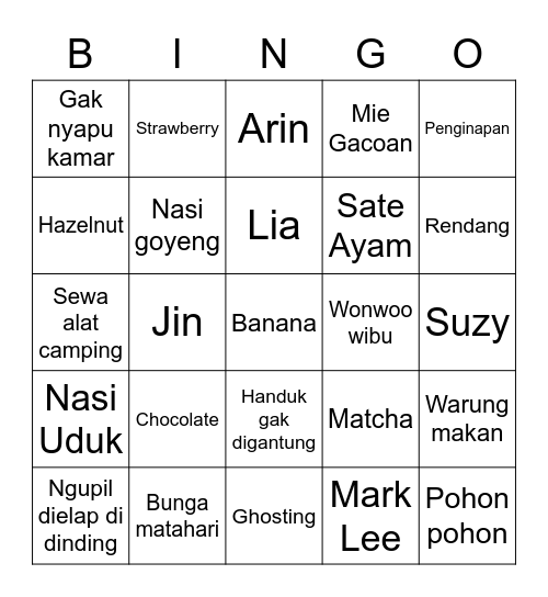 Kyuhyun Bingo Card