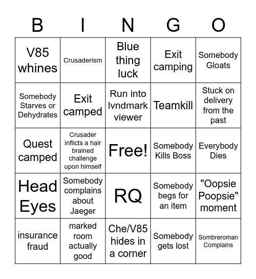 Tarkov Wipe Bingo Card