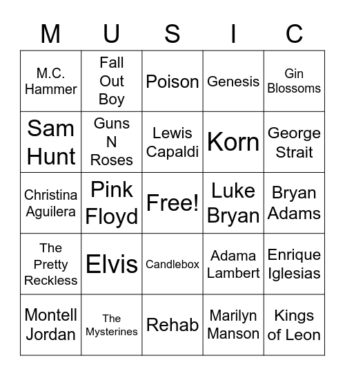 Music_06182022 Bingo Card
