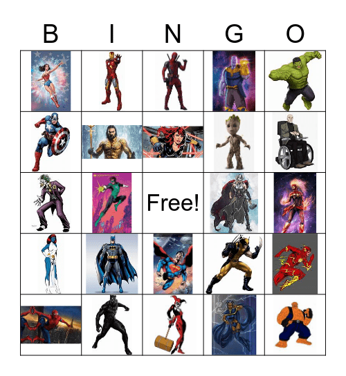 Comic Book Bingo Card