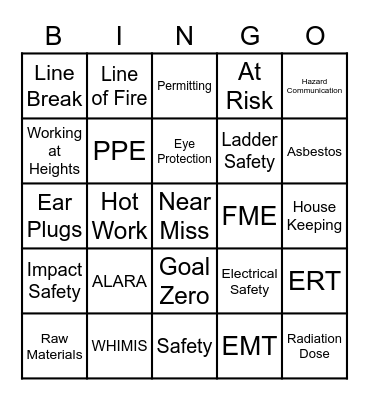 SAFETY BINGO Card