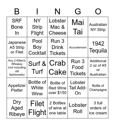 KEEP YOUR RECEIPTS!!!!! Bingo Card